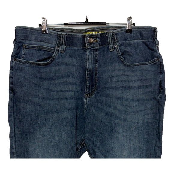 Lee Jeans Mens 44X32 Blue Actual 42X32 Extreme Motion Straight Tapered Stretch - Picture 5 of 9